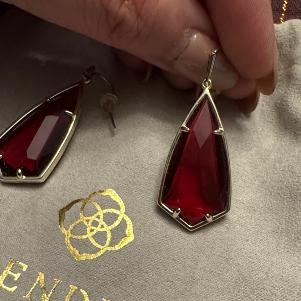 Kendra Scott Ruby Red Drop Earrings - Picture 2 of 2